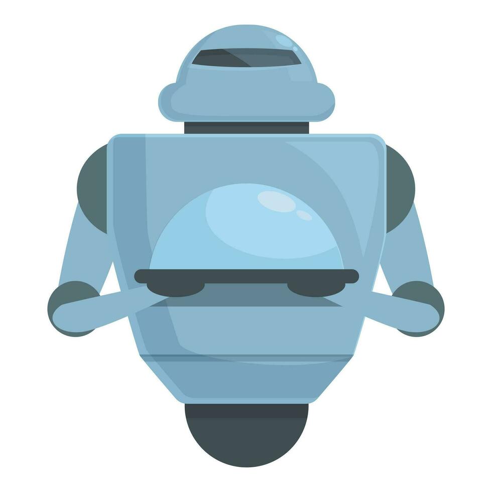 Robot waiter domestic icon cartoon vector. Futuristic serving shop vector