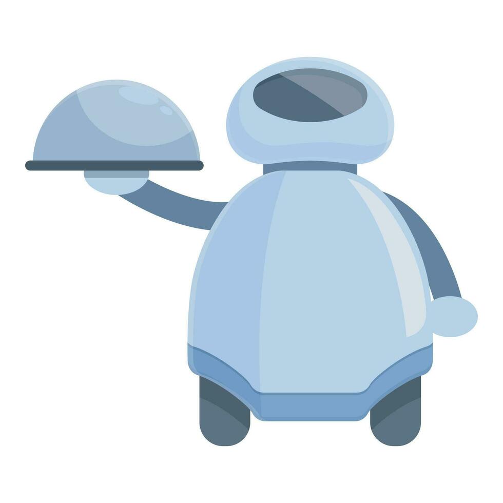 Smart robot waiter icon cartoon vector. Digital service vector