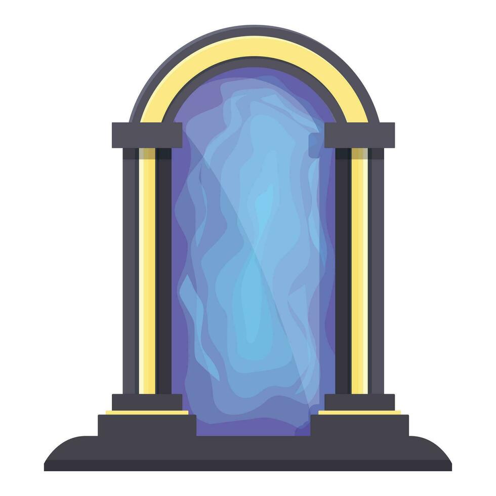 Arch gate portal icon cartoon vector. Neon time vortex vector