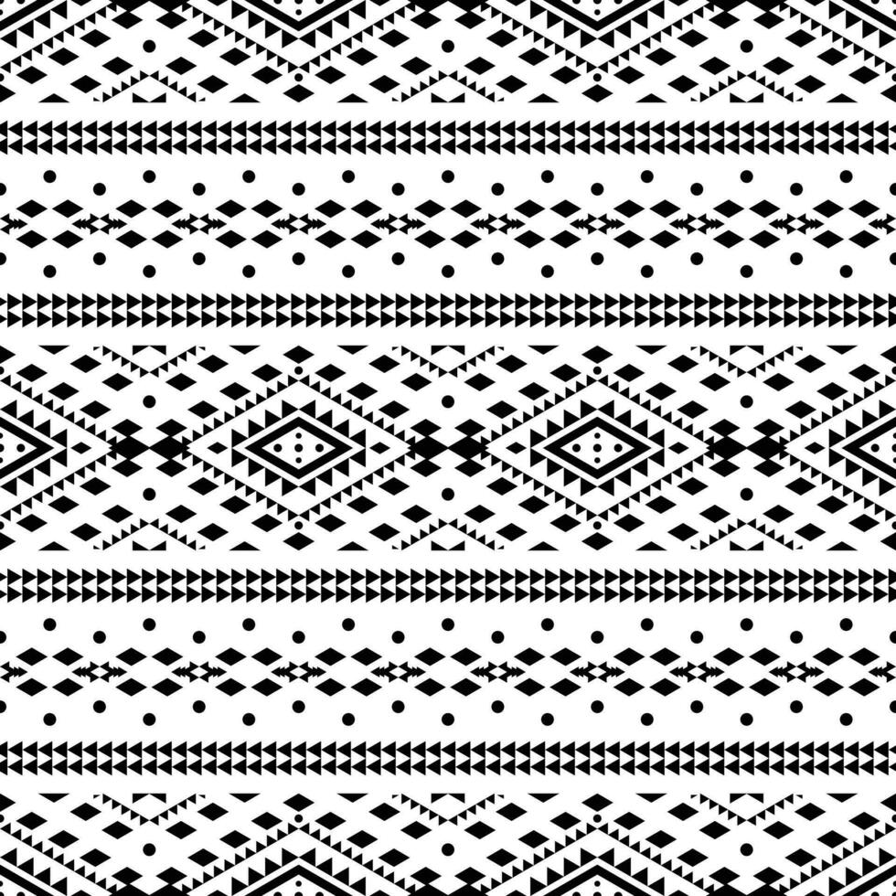 Geometric ethnic pattern traditional in black and white. Abstract seamless native vector illustration. Aztec style. Design for curtain, textile, wrapping, fabric, patchwork, batik, texture, ikat.