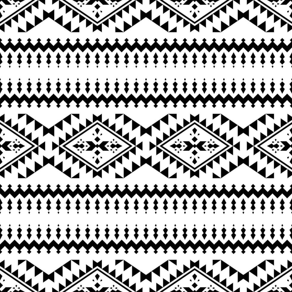 Tribal seamless stripe pattern. Ethnic texture motif. Abstract geometric vector illustration. Black and white. Design for rug, curtain, pillow, textile, wrapping, fabric, tablecloth, embroidery.