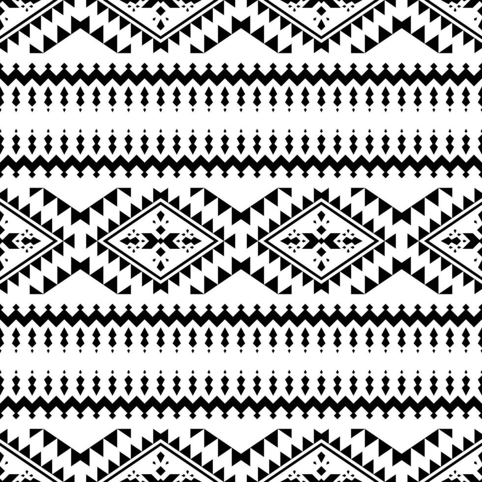 Tribal seamless stripe pattern. Ethnic texture motif. Abstract geometric vector illustration. Black and white. Design for rug, curtain, pillow, textile, wrapping, fabric, tablecloth, embroidery.