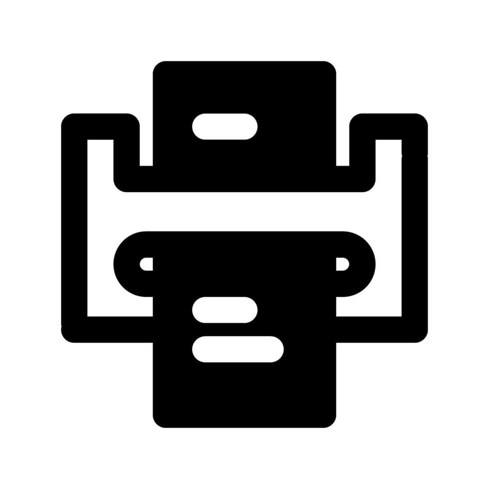 laminación máquina icono vector. plano negro símbolo. pictograma es aislado en un blanco antecedentes. diseñado para web y software interfaces vector