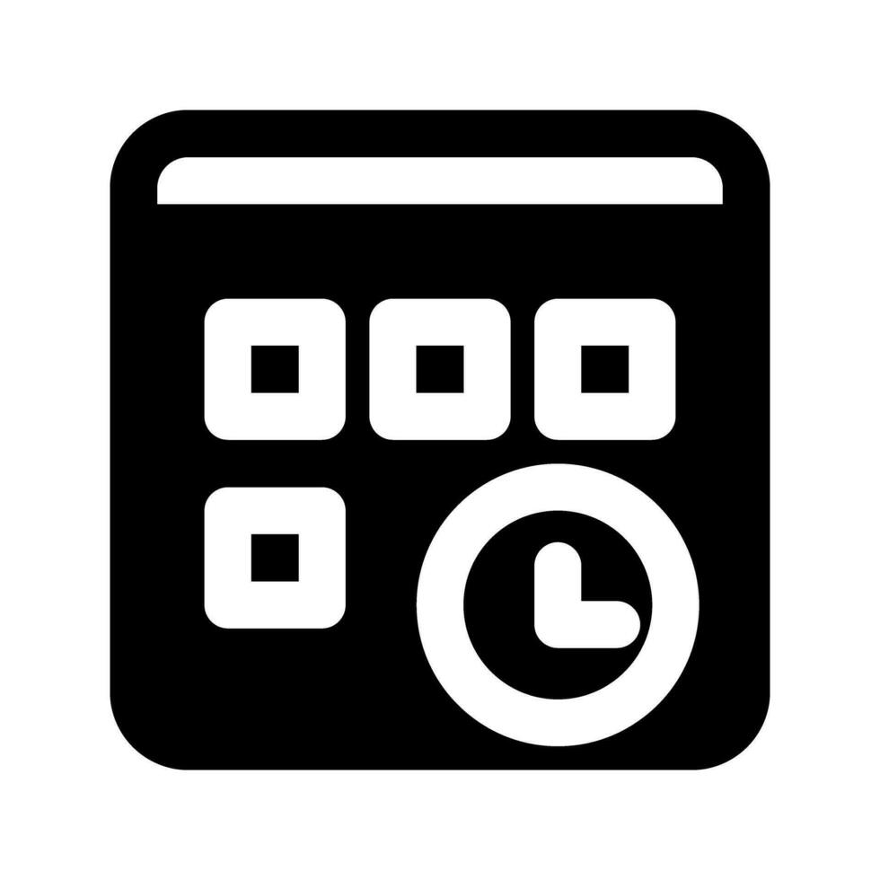 Calender icon vector. Black and white calculator icon for apps and websites. vector