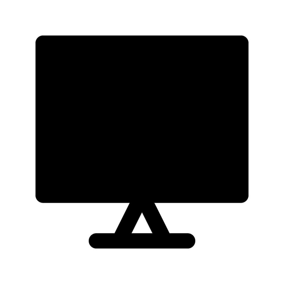 Computer Screen Icon Vector. Flat style black symbol on white background. vector