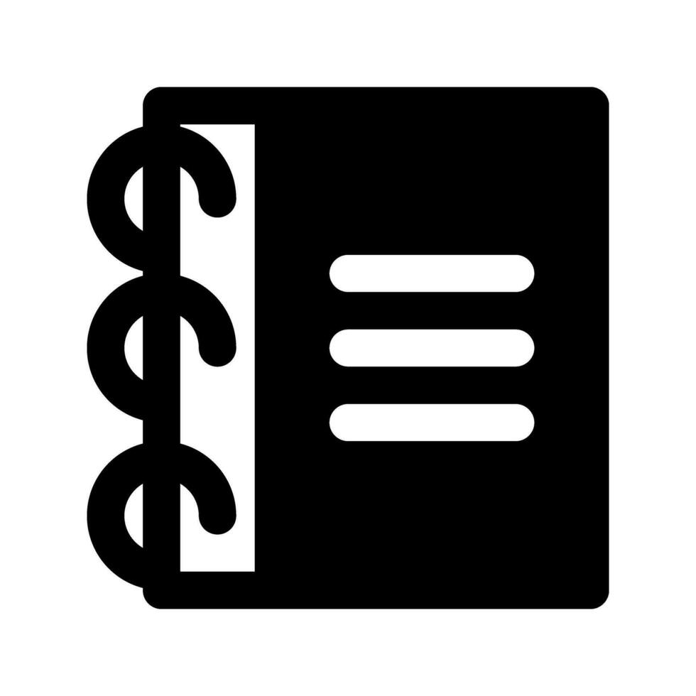 Paper binder Icon Vector. Flat black symbol. Pictogram is isolated on a white background. Designed for web and software interfaces. vector