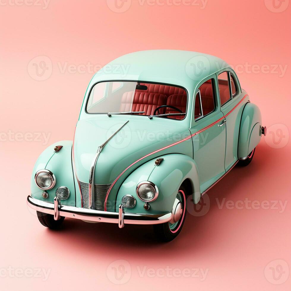 AI generated Retro car on isolated background - AI generated image photo