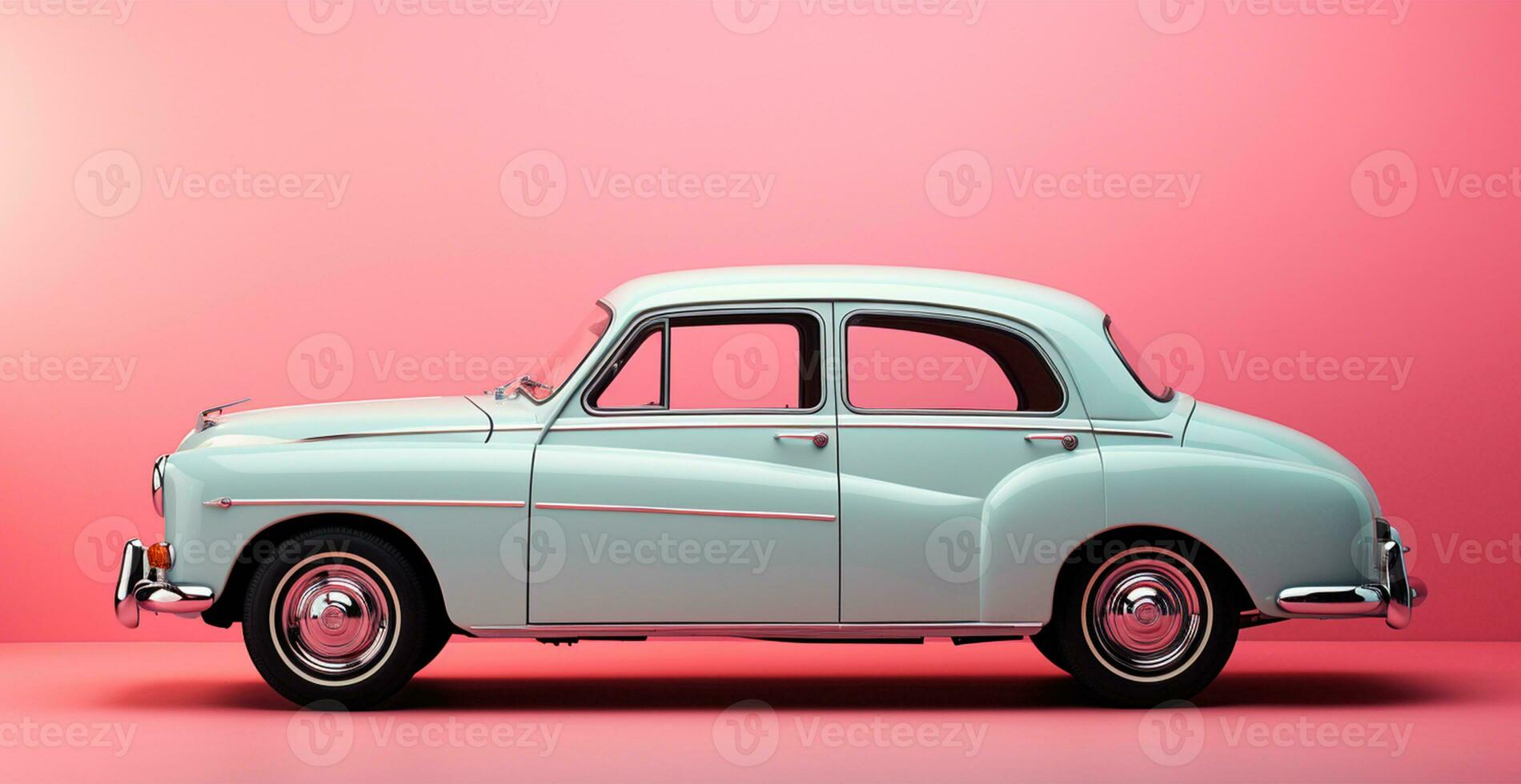 AI generated Retro car on isolated background - AI generated image photo