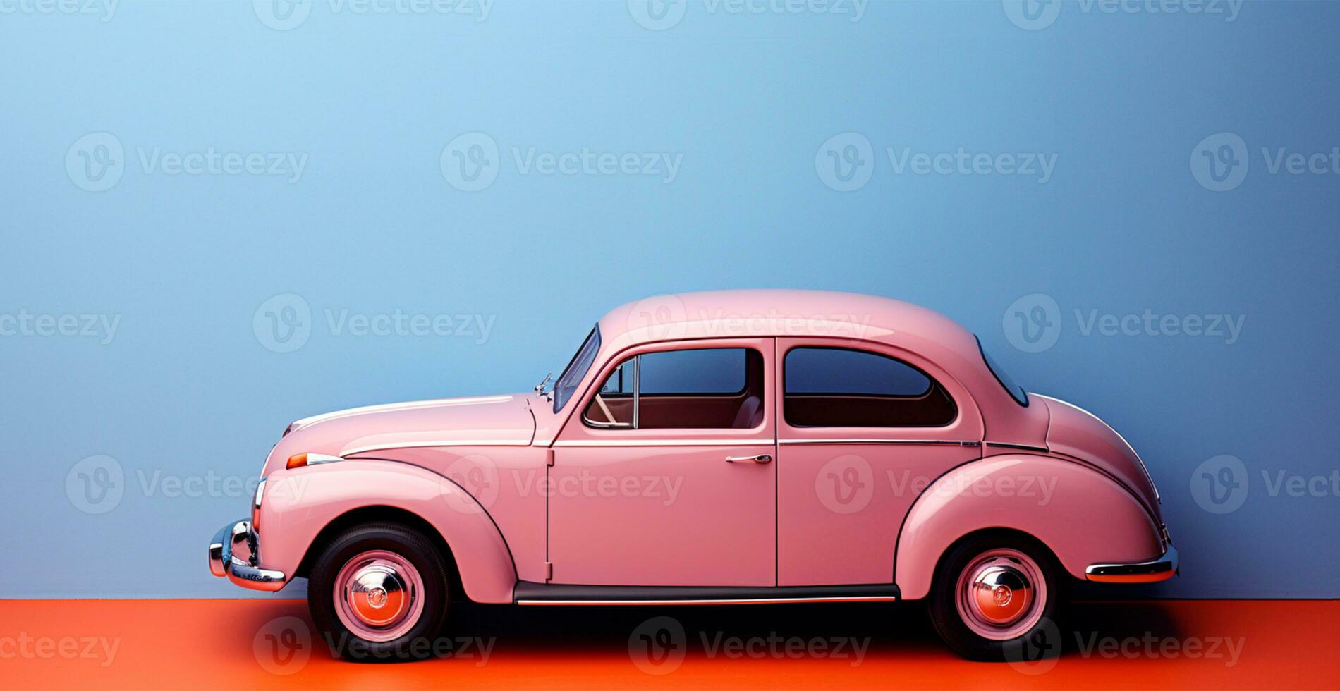 AI generated Retro car on isolated background - AI generated image photo