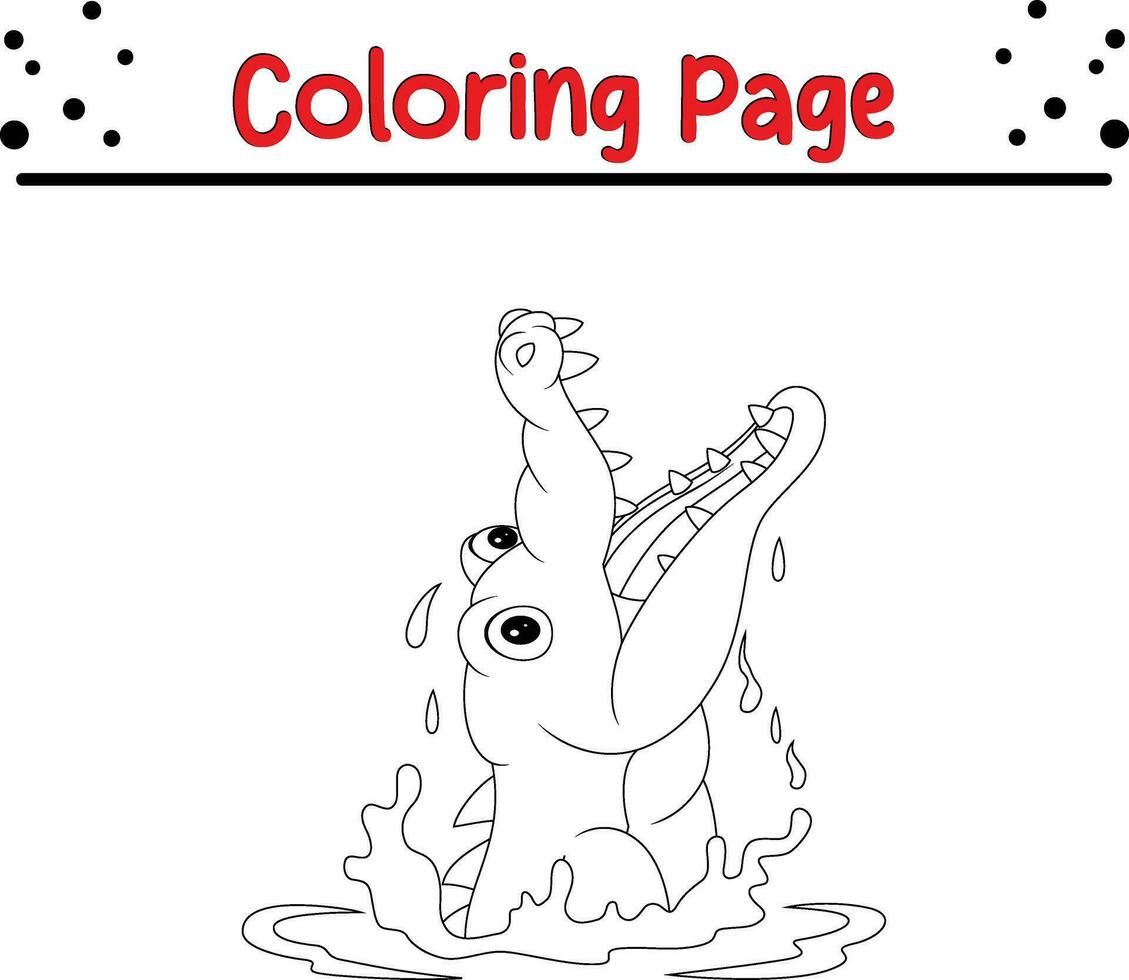 crocodile coloring page for kids vector