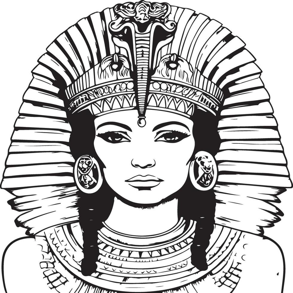 cleopatra coloring page vector