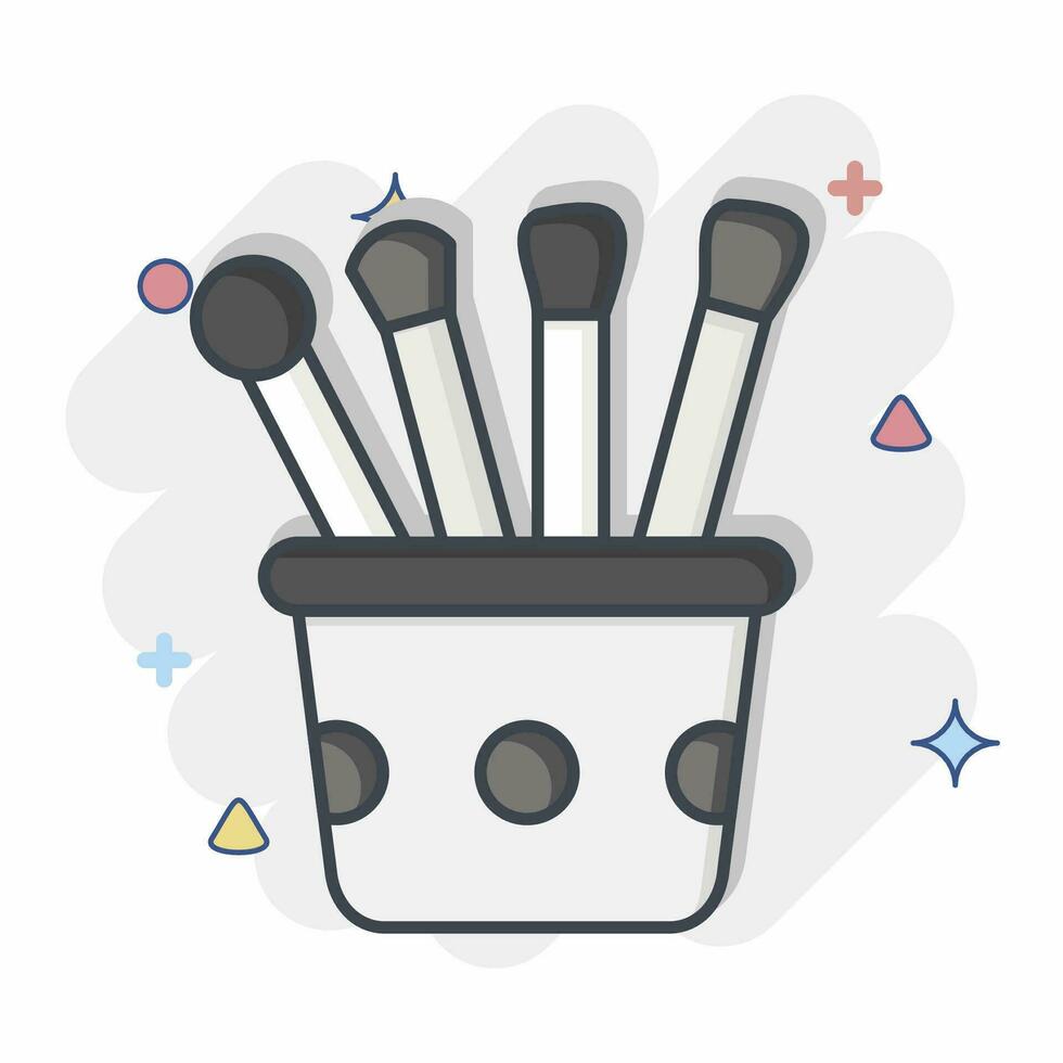 Icon Brush. related to Cosmetic symbol. comic style. simple design editable. simple illustration vector