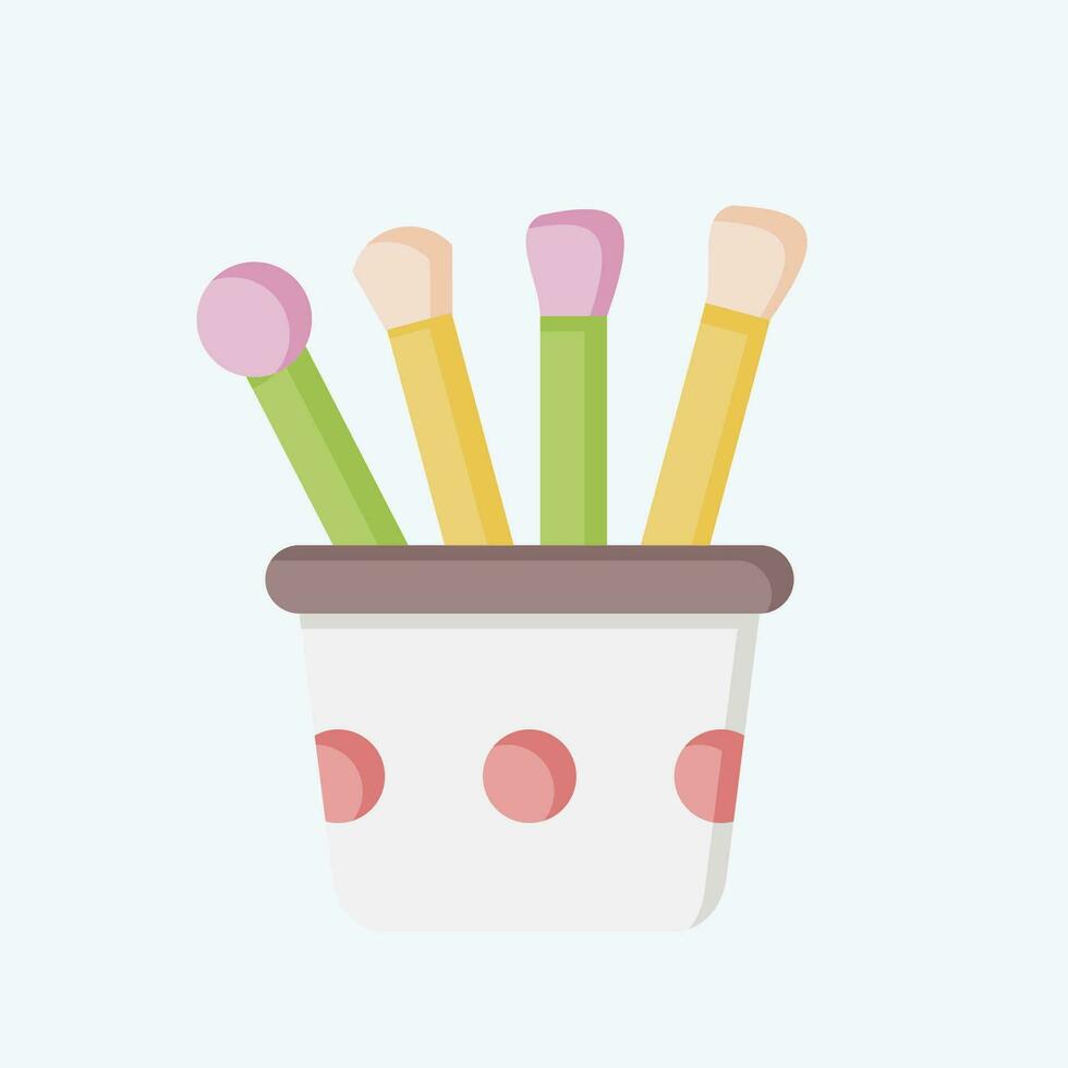 Icon Brush. related to Cosmetic symbol. flat style. simple design editable. simple illustration vector