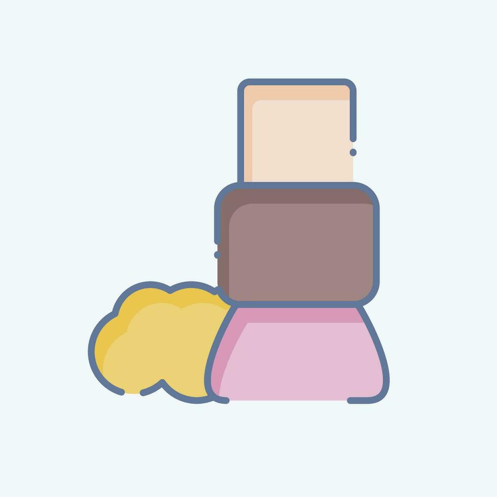 Icon Blush On. related to Cosmetic symbol. doodle style. simple design editable. simple illustration vector