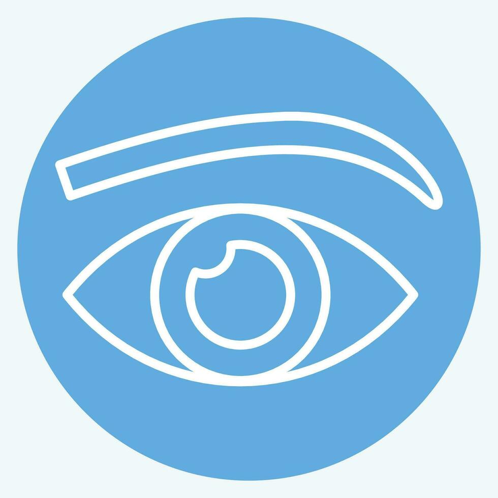 Icon Eyelashes. related to Cosmetic symbol. blue eyes style. simple design editable. simple illustration vector