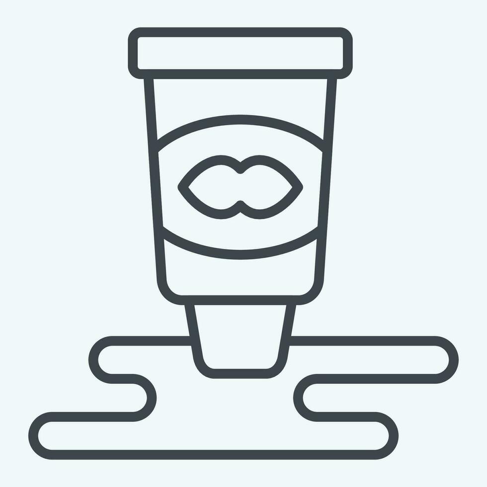 Icon Lip Gloss. related to Cosmetic symbol. line style. simple design editable. simple illustration vector