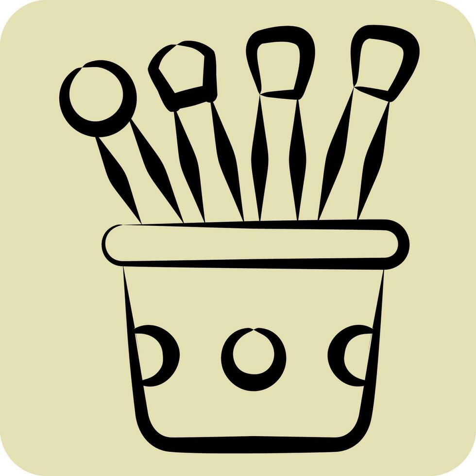 Icon Brush. related to Cosmetic symbol. hand drawn style. simple design editable. simple illustration vector
