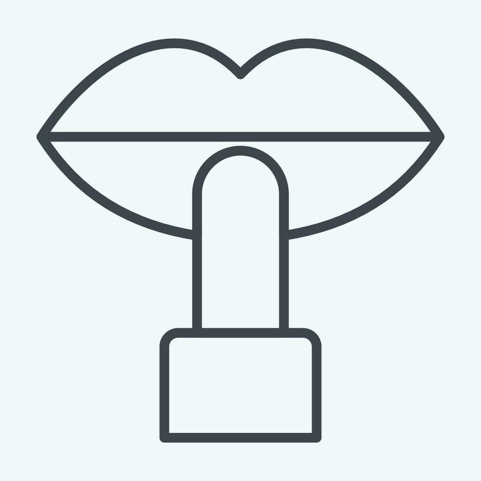 Icon Lipstick. related to Cosmetic symbol. line style. simple design editable. simple illustration vector