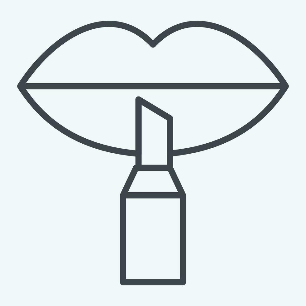 Icon Lip Liner. related to Cosmetic symbol. line style. simple design editable. simple illustration vector