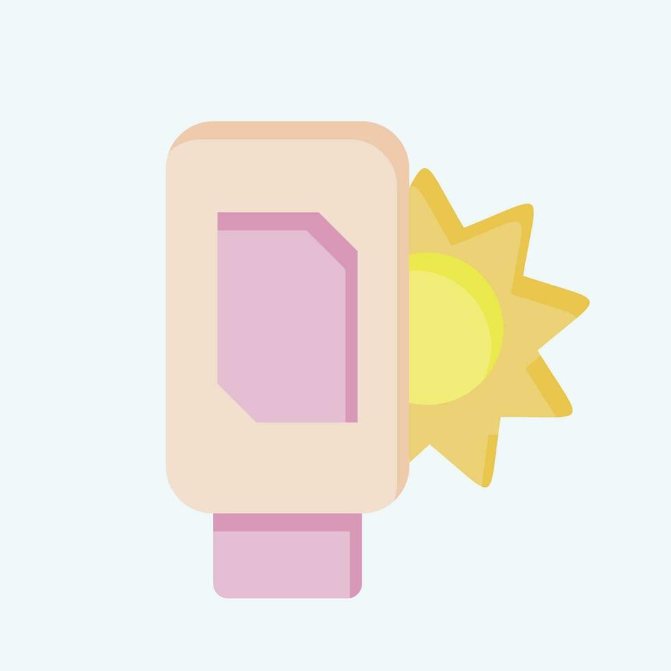 Icon Sunscreen. related to Cosmetic symbol. flat style. simple design editable. simple illustration vector