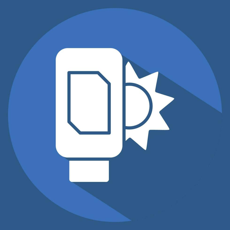 Icon Sunscreen. related to Cosmetic symbol. long shadow style. simple design editable. simple illustration vector