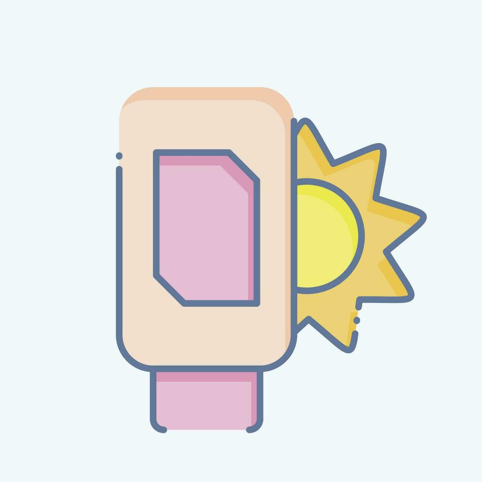 Icon Sunscreen. related to Cosmetic symbol. doodle style. simple design editable. simple illustration vector