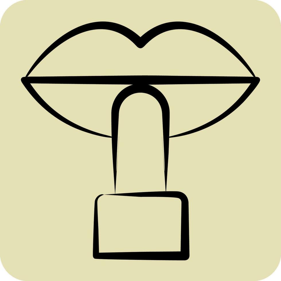Icon Lipstick. related to Cosmetic symbol. hand drawn style. simple design editable. simple illustration vector