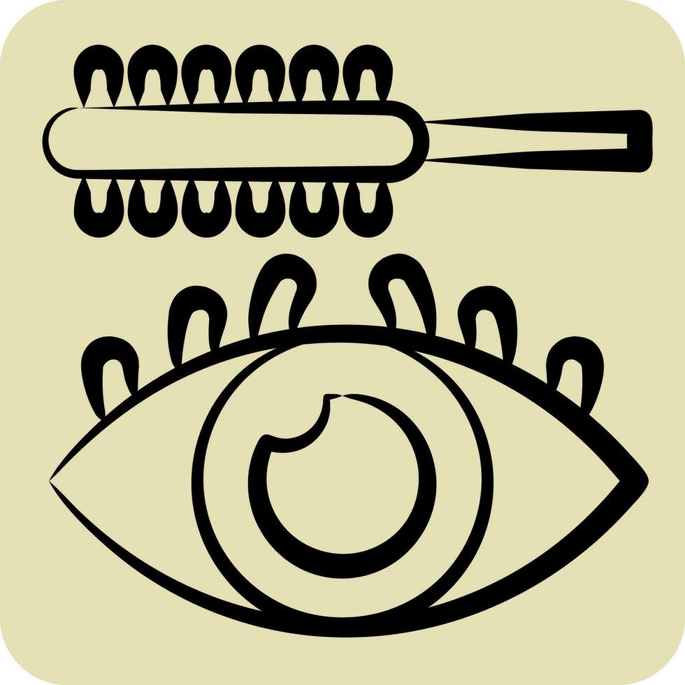 Icon Mascara. related to Cosmetic symbol. hand drawn style. simple design editable. simple illustration vector