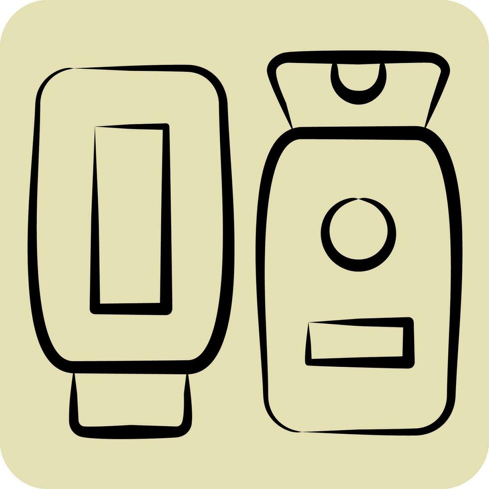 Icon Lotion. related to Cosmetic symbol. hand drawn style. simple design editable. simple illustration vector