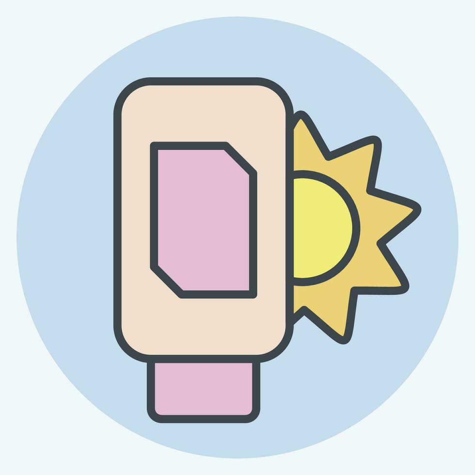 Icon Sunscreen. related to Cosmetic symbol. color mate style. simple design editable. simple illustration vector