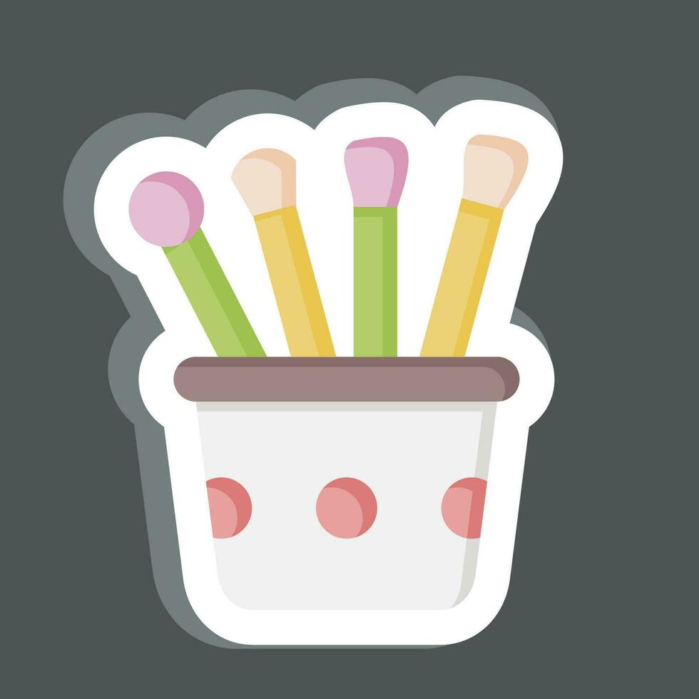 Sticker Brush. related to Cosmetic symbol. simple design editable. simple illustration vector