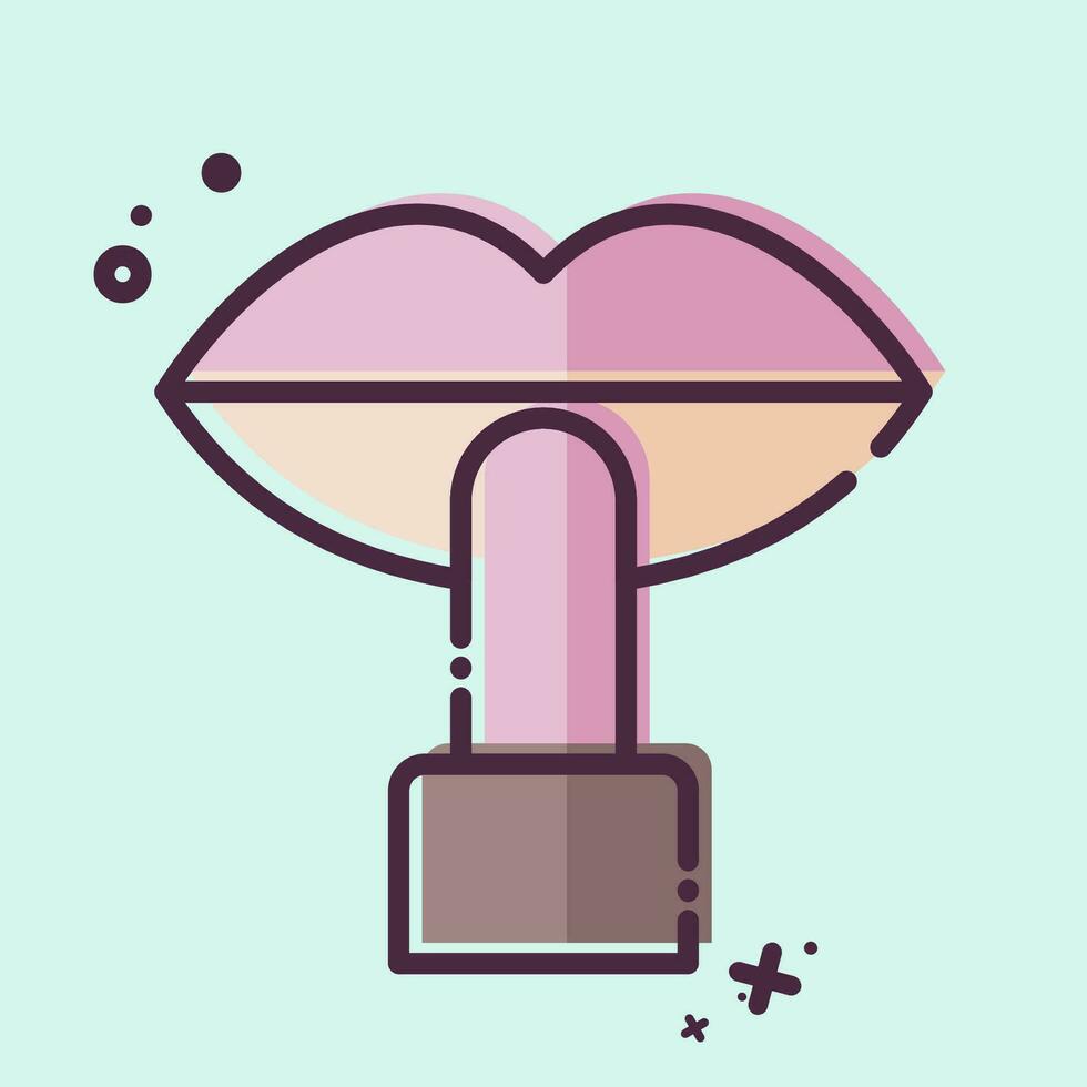 icono lápiz labial. relacionado a cosmético símbolo. mbe estilo. sencillo diseño editable. sencillo ilustración vector