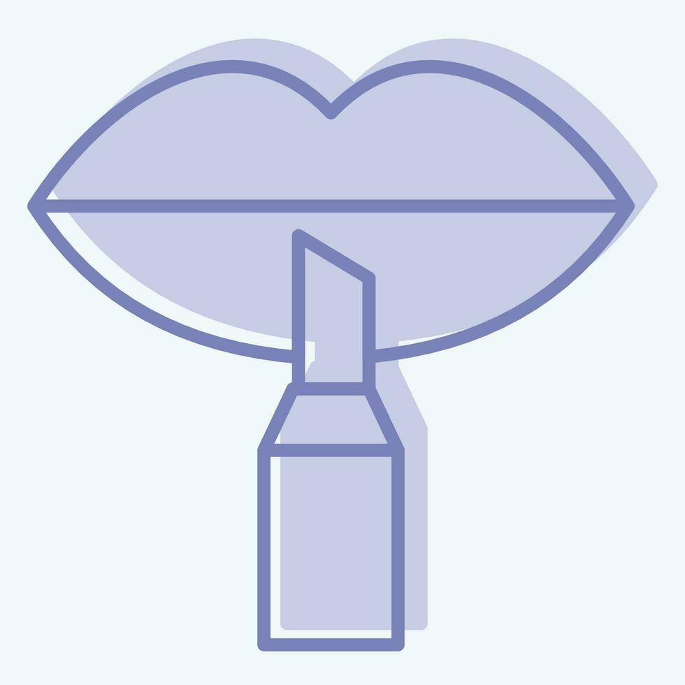Icon Lip Liner. related to Cosmetic symbol. two tone style. simple design editable. simple illustration vector