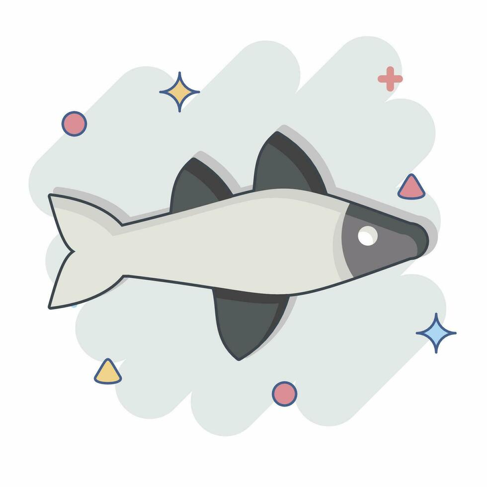 Icon Fish. related to Sea symbol. comic style. simple design editable. simple illustration vector