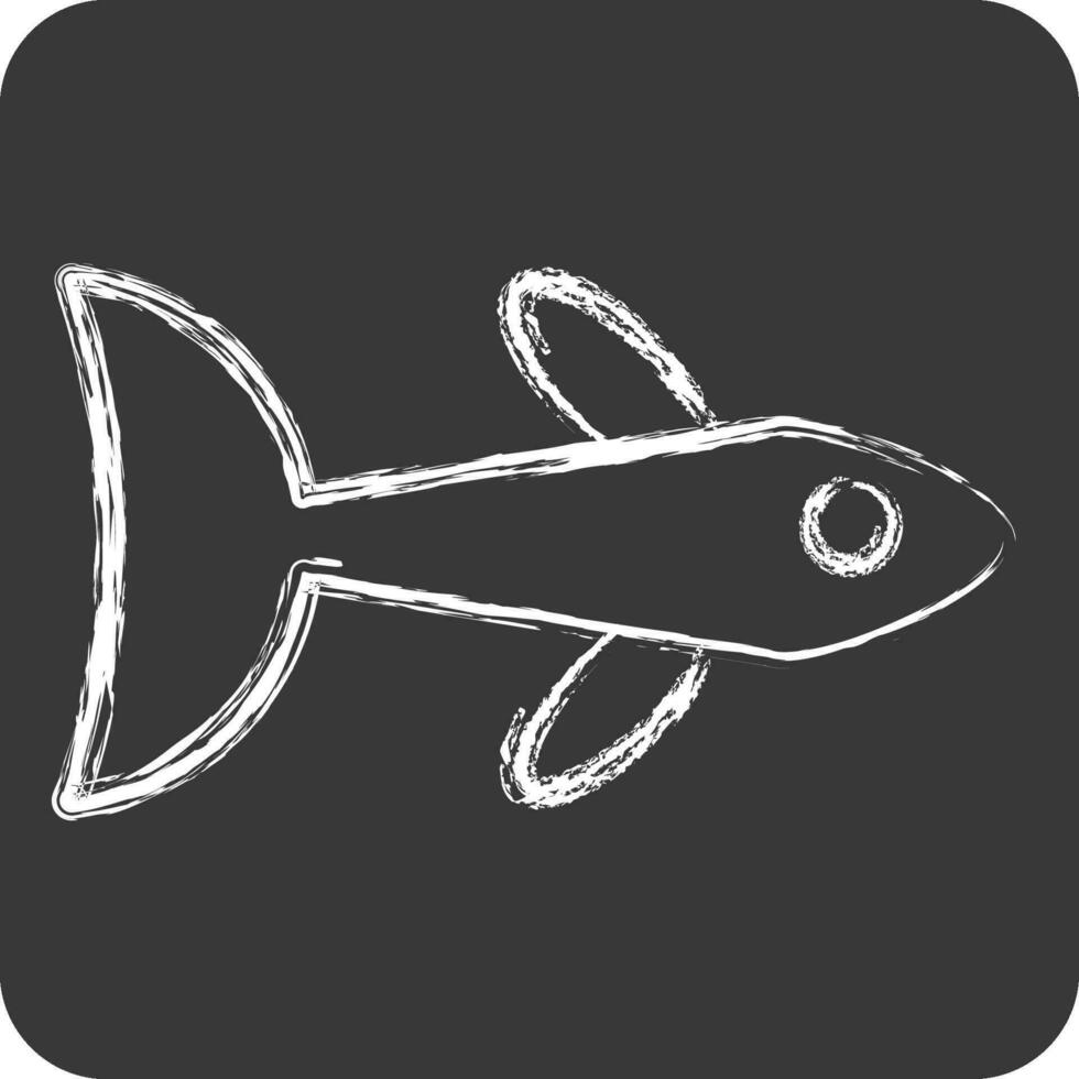 Icon Neon Tetra. related to Sea symbol. chalk Style. simple design editable. simple illustration vector