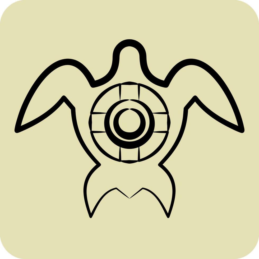 Icon Sea Turtle. related to Sea symbol. hand drawn style. simple design editable. simple illustration vector