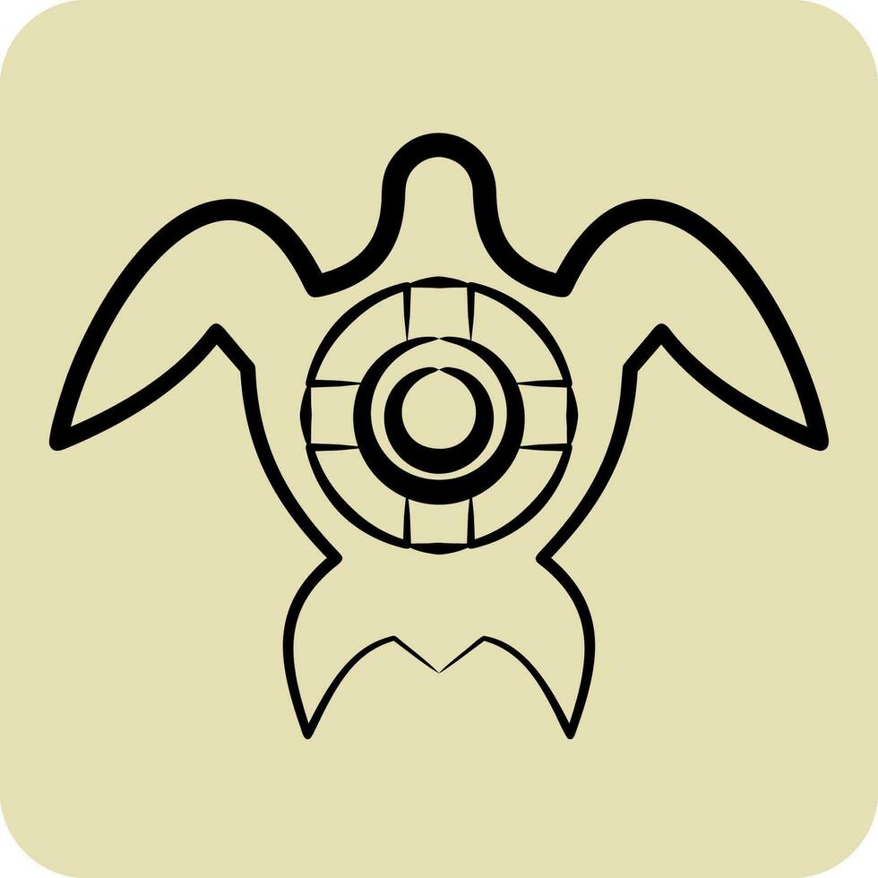 Icon Sea Turtle. related to Sea symbol. hand drawn style. simple design editable. simple illustration vector