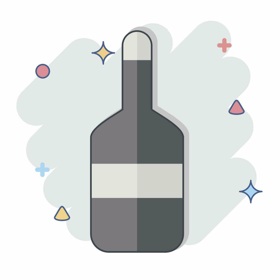 Icon Bottle. related to Sea symbol. comic style. simple design editable. simple illustration vector