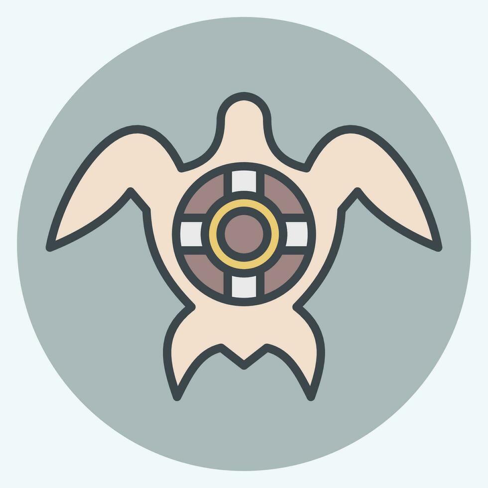 Icon Sea Turtle. related to Sea symbol. color mate style. simple design editable. simple illustration vector