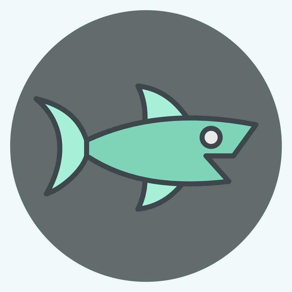 icono tiburón. relacionado a mar símbolo. color compañero estilo. sencillo diseño editable. sencillo ilustración vector