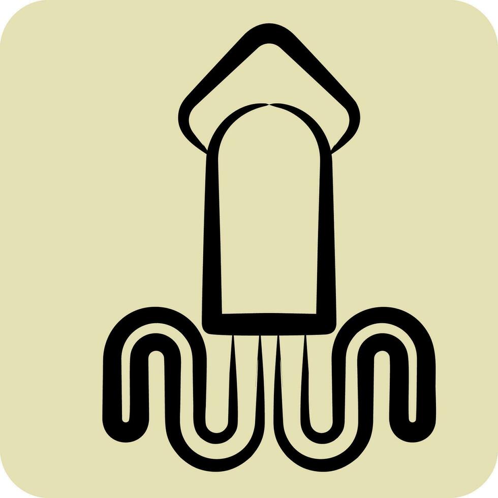 Icon Squid. related to Sea symbol. hand drawn style. simple design editable. simple illustration vector