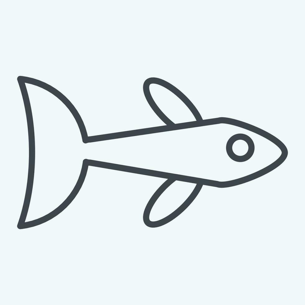 Icon Neon Tetra. related to Sea symbol. line style. simple design editable. simple illustration vector