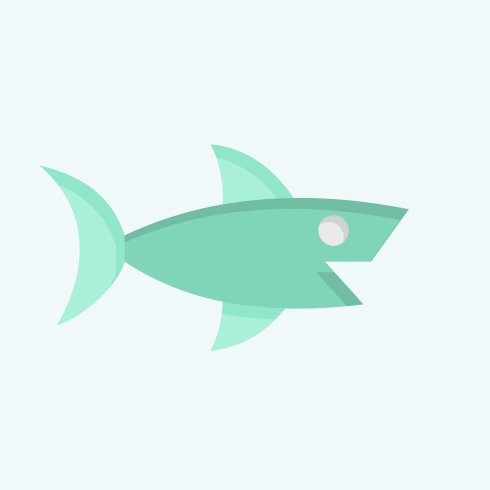 Icon Shark. related to Sea symbol. flat style. simple design editable. simple illustration vector