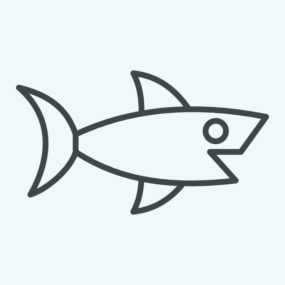 Icon Shark. related to Sea symbol. line style. simple design editable. simple illustration vector