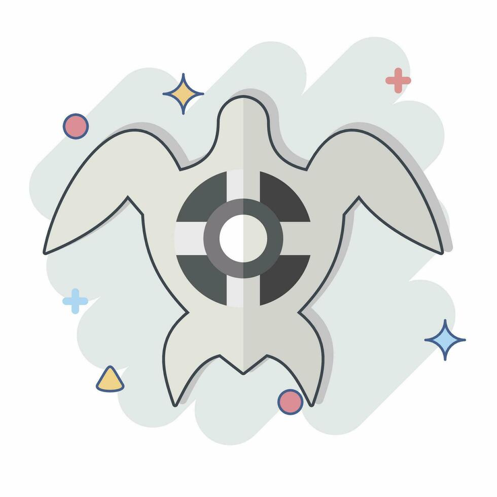 Icon Sea Turtle. related to Sea symbol. comic style. simple design editable. simple illustration vector