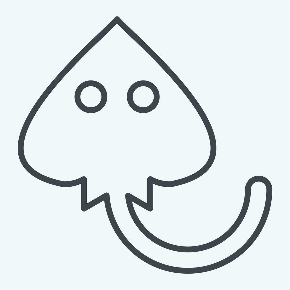 Icon Manta Ray. related to Sea symbol. line style. simple design editable. simple illustration vector