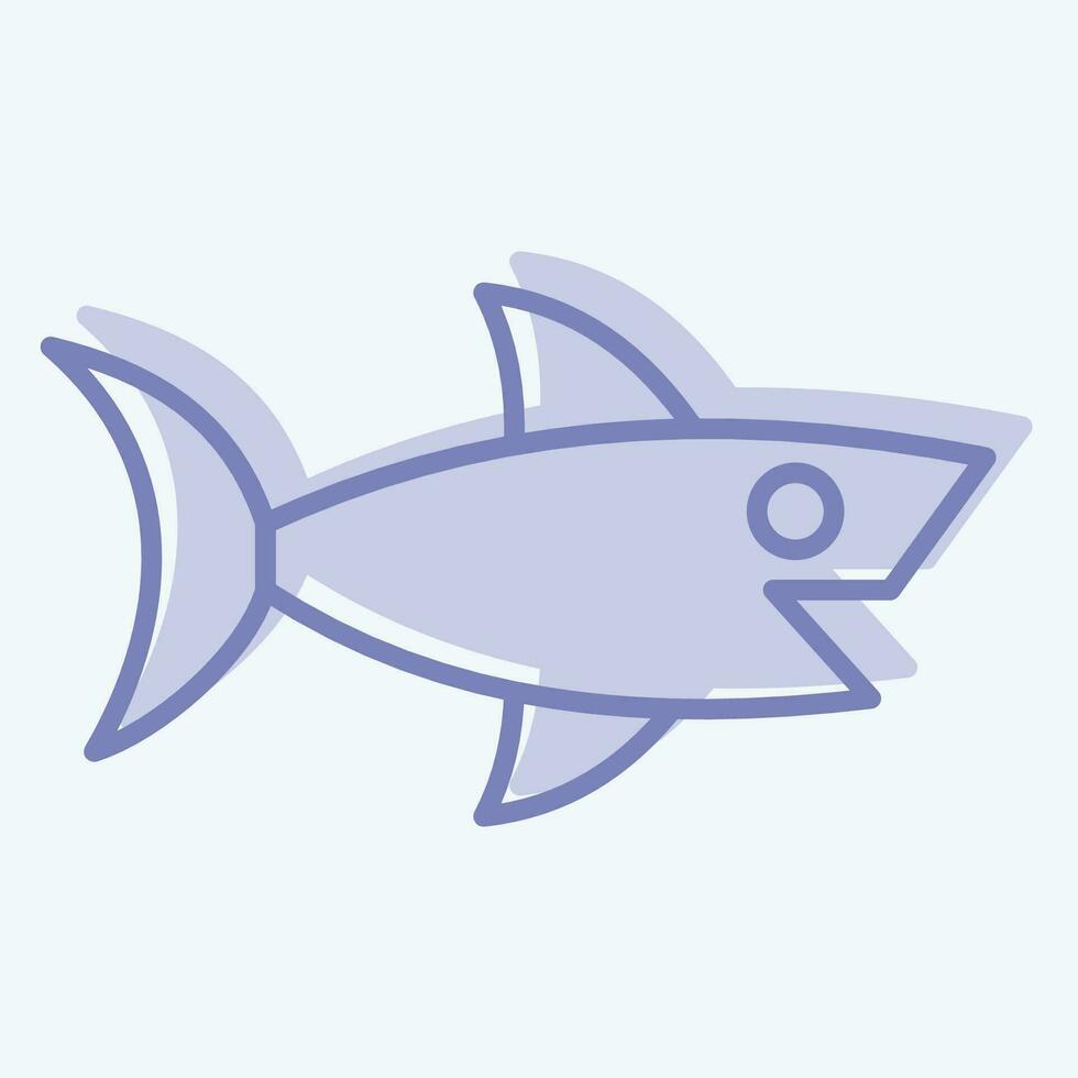 Icon Shark. related to Sea symbol. two tone style. simple design editable. simple illustration vector