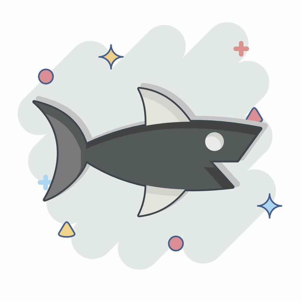 Icon Shark. related to Sea symbol. comic style. simple design editable. simple illustration vector