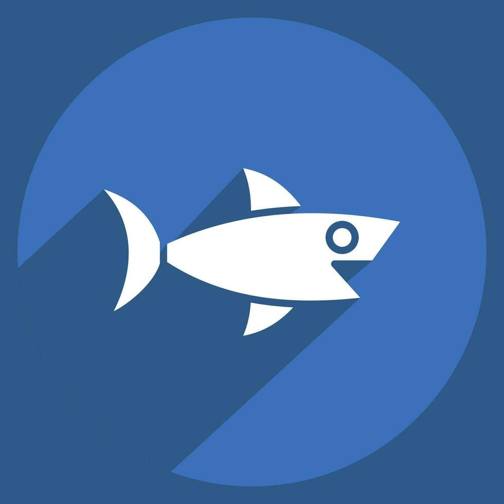 Icon Shark. related to Sea symbol. long shadow style. simple design editable. simple illustration vector