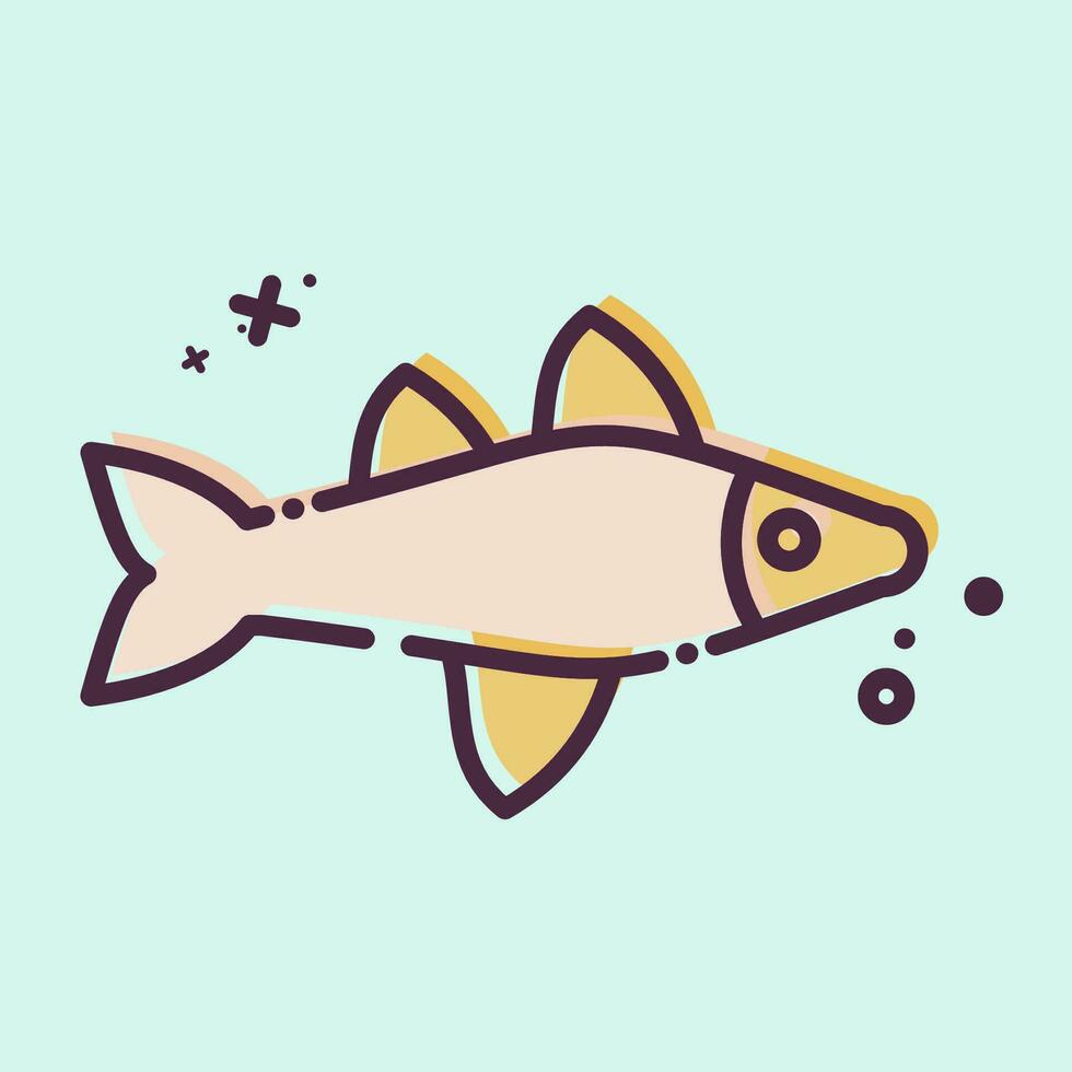 Icon Fish. related to Sea symbol. MBE style. simple design editable. simple illustration vector